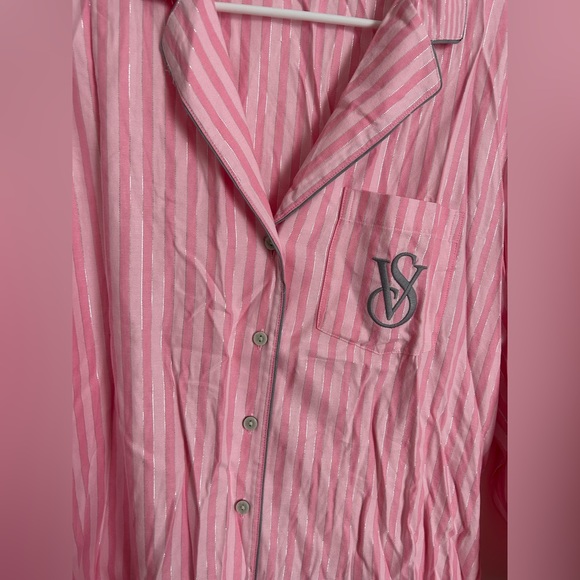 Victoria’s Secret Shine Button Down Collared long Sleeve “Flannel” Pajama Set - Picture 3 of 9